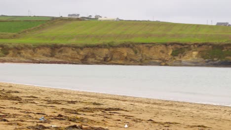 Panoramic-shot-of-calm-deserted-beach