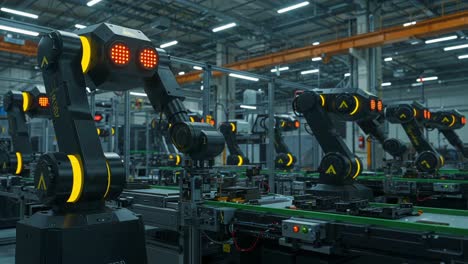 advanced robotic assembly line showcasing cutting-edge automation technology in a high-volume manufacturing environment with sophisticated machinery operations