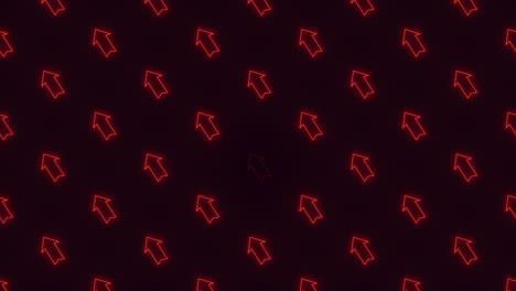 a striking image with red arrows set in a zigzag pattern against a black background, illuminated by a bright red light, creating a vivid and dynamic visual display
