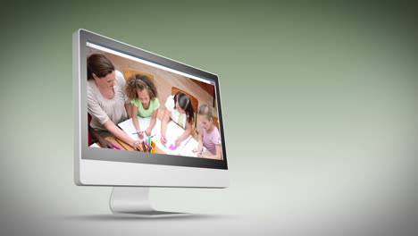 videos de un aula en una pantalla de computadora