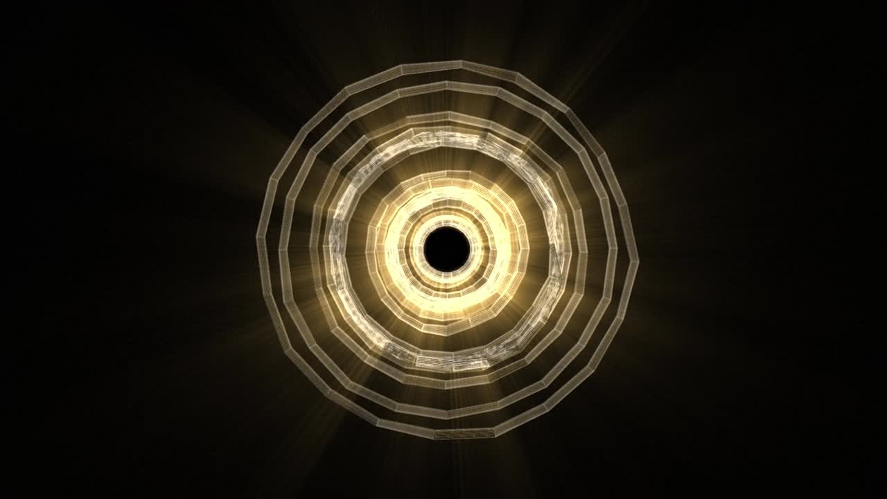 círculo abstracto con rayos de luz coloreados