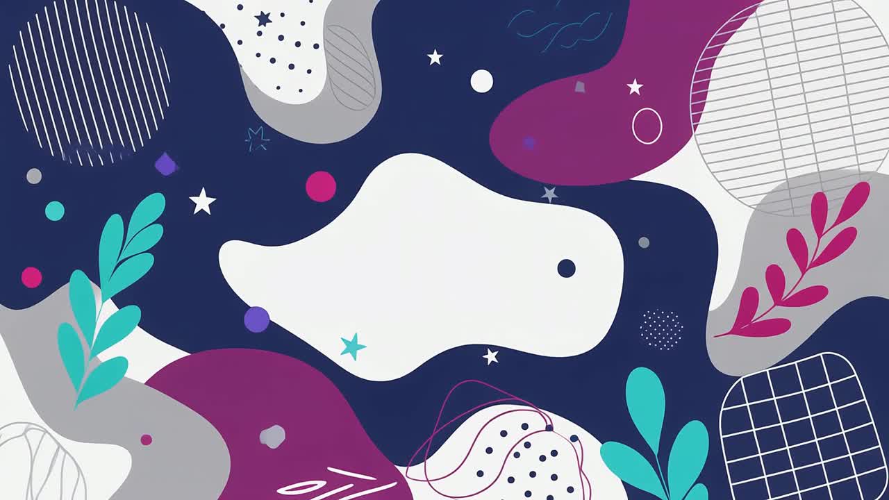 Dynamic Abstract Background with Moving Organic Shapes and Patterns