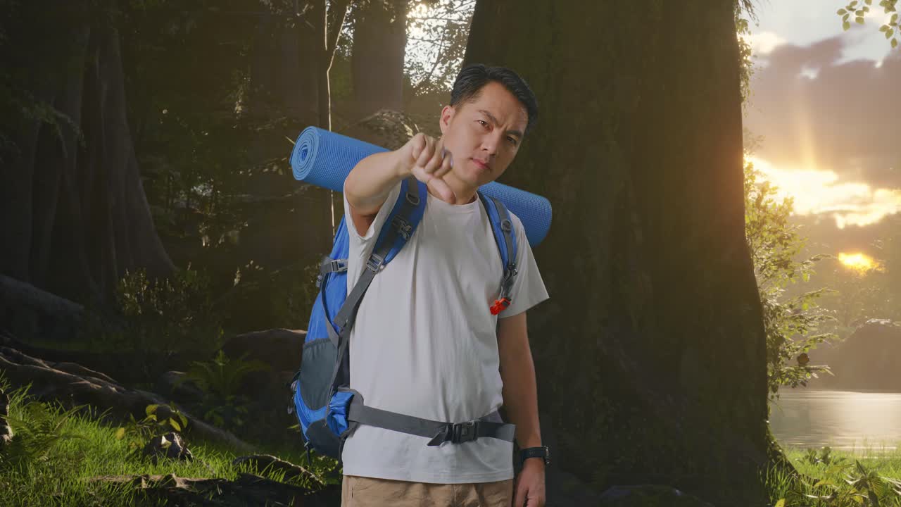 숲 속 의 실망 한 산책자