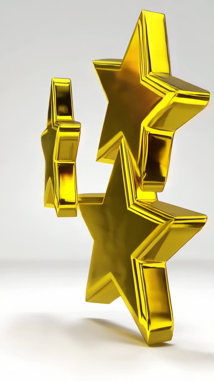 Shiny Golden Stars on White Background