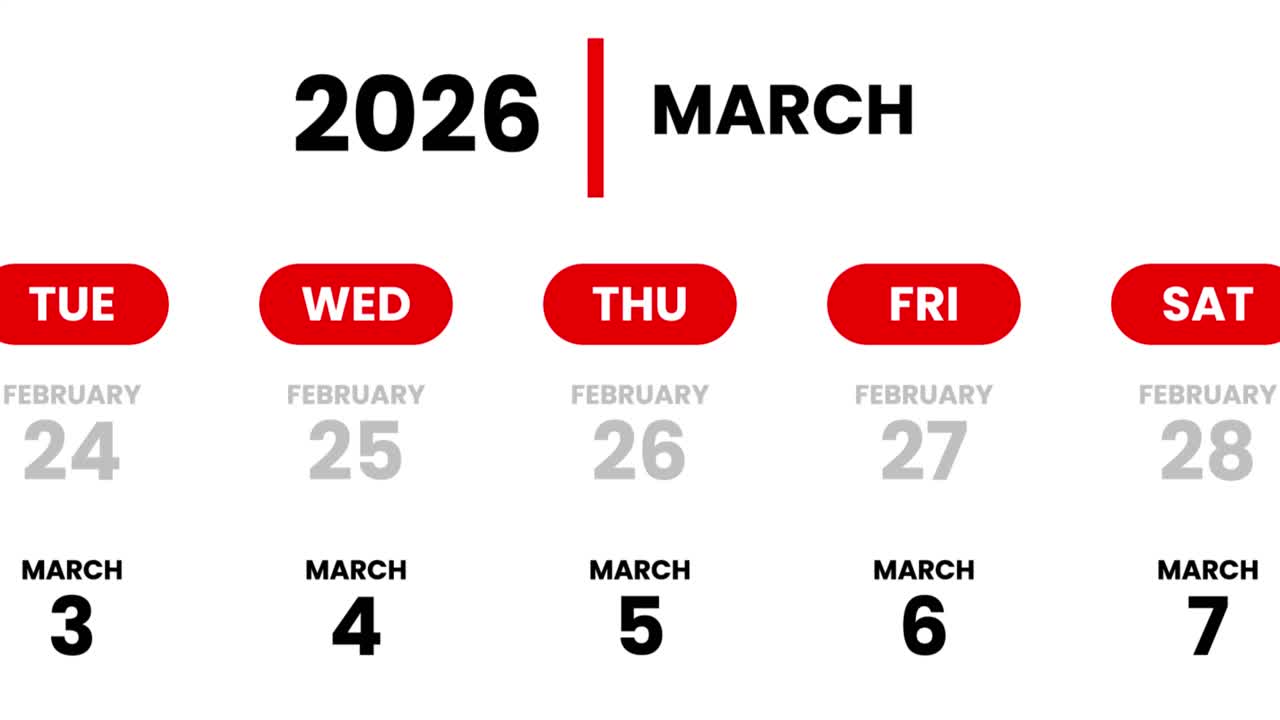 Calendar view of March 17th