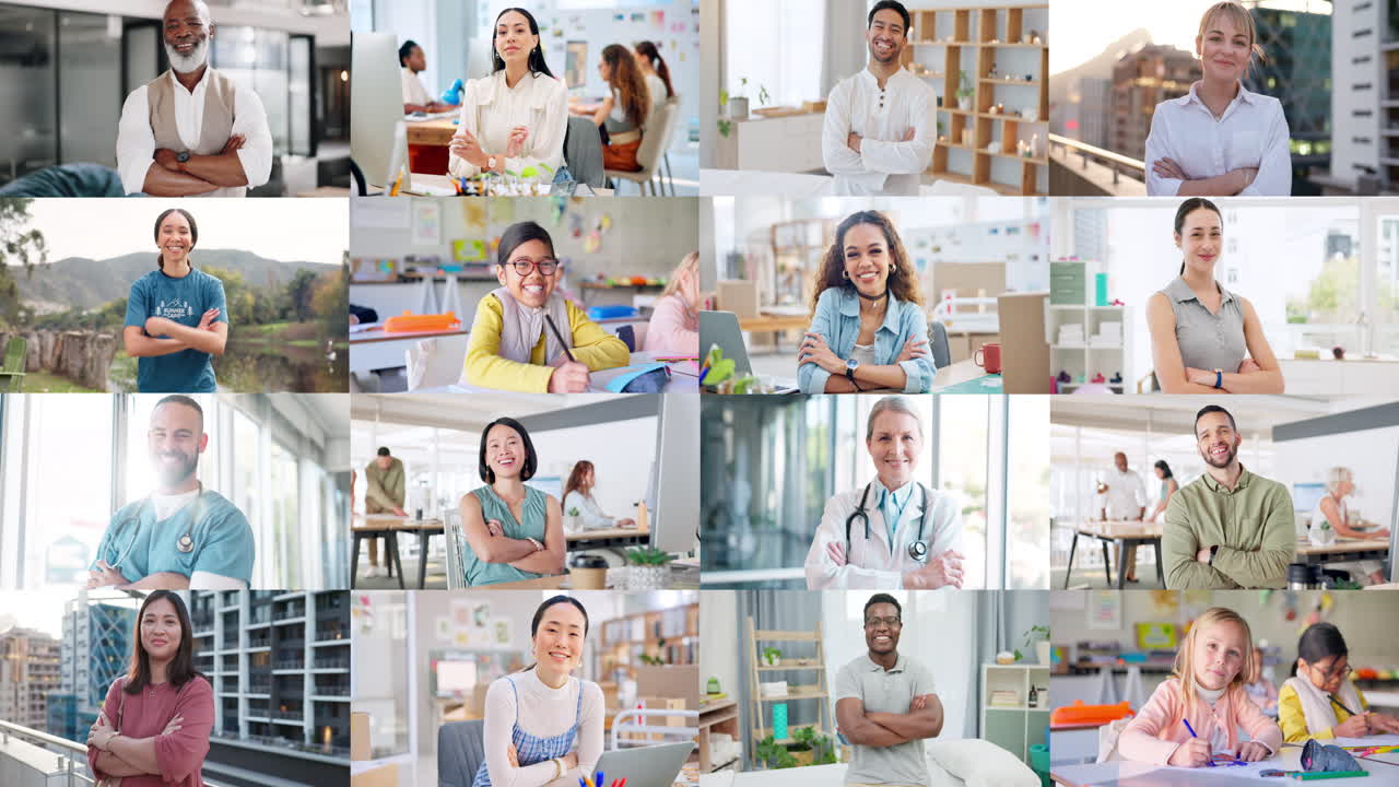 콜라지, 사람들, 그리고 다양성의 초상화