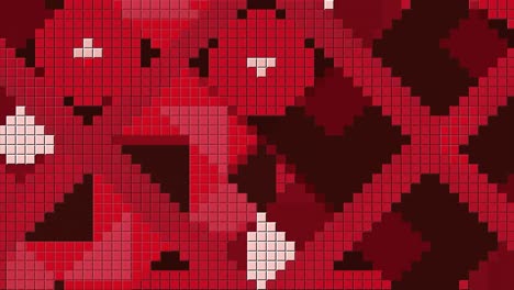 fondo de arte de píxeles abstracto rojo y blanco