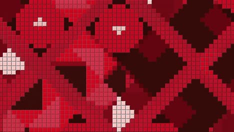 abstract red and white pixel art background