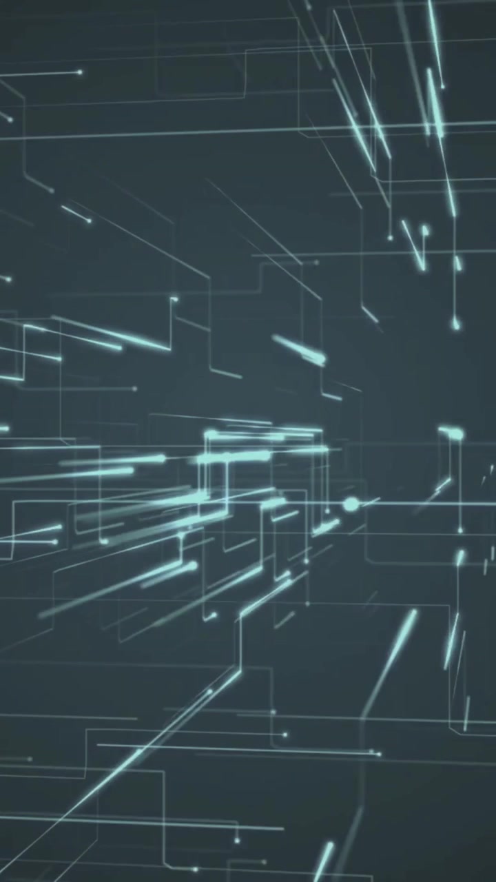Abstract Digital Network with Glowing Data Flowing Through Connections