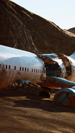 restos de aviones abandonados en un paisaje desértico