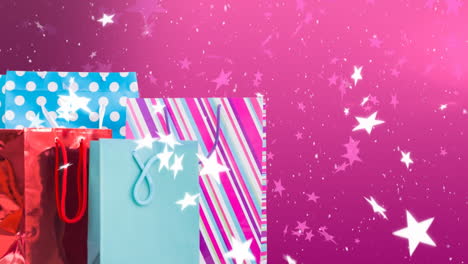 nieve cayendo y regalos de navidad