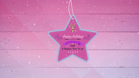felices fiestas y un feliz año nuevo escrito en una etiqueta