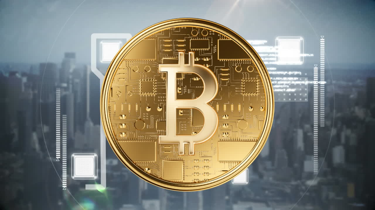 compuesto digital de la tecnología bitcoin