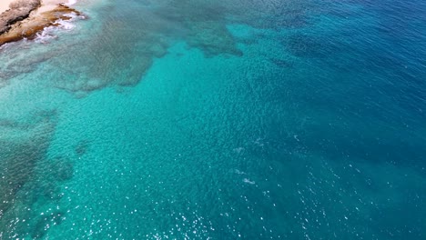 underwater reef pattern in clear turquoise water in oahu, hawaii, aerial