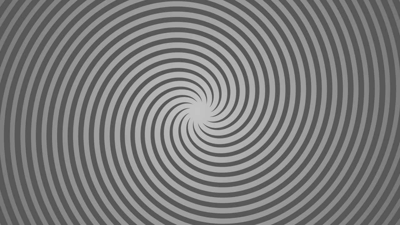 회색 소용돌이가 회색 배경의 중심을 중심으로 회전합니다.