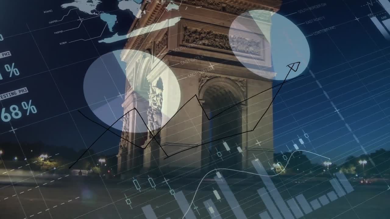 animación del procesamiento de datos sobre el punto de referencia