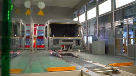 truck cab painting and inspection in a manufacturing facility