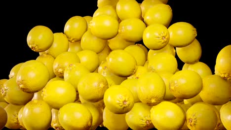 transition, many lemons fill the screen 3d animation