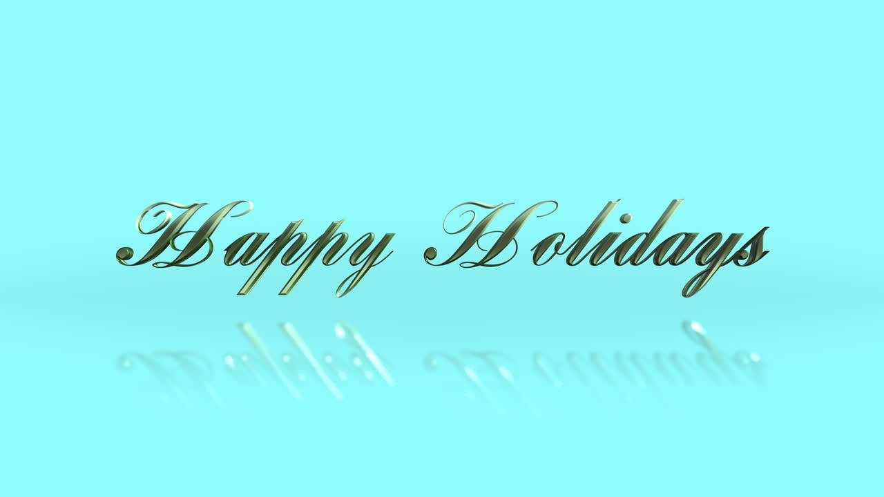 반이는 휴일 인사 금색 텍스트가 파란색에 반사됩니다.