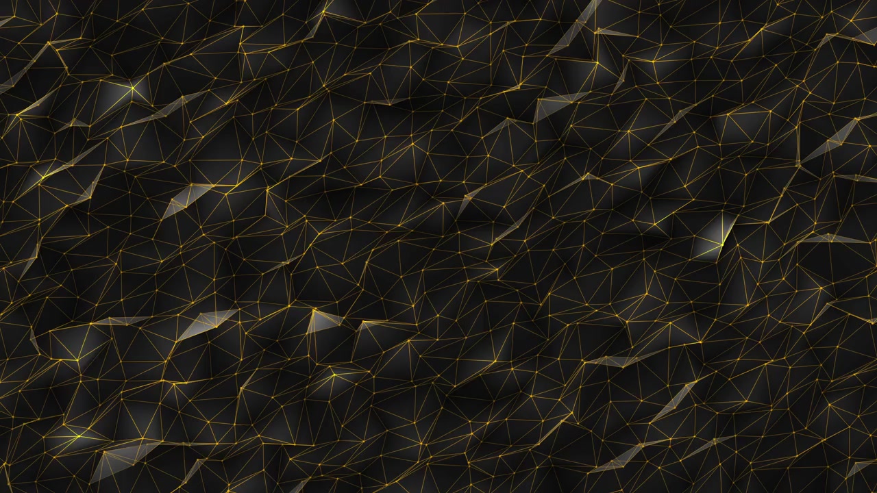Abstract Geometric Black and Gold Polygonal Surface Animation