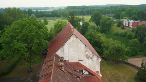 the lielstraupe castle and straupe evangelical lutheran church in the village of straupe in vidzeme, in northern latvia