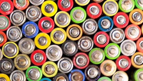 used batteries rotate on a turntable around its axis movement used batteries rotate on a turntable around its axis
