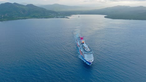 cruise ship with amber cove in background, puerto plata in dominican republic