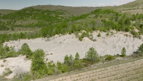 Idyllic-Aerial-Shot-Of-Istrian-Desert-Near-The-City-of-Groznjan-Istrian,-Croatia