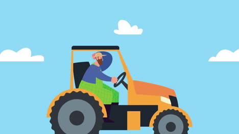 male farmer agrarian working animation