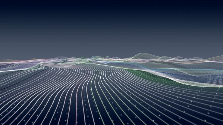 Fantastic animation with wave object in slow motion, 4096x2304 loop 4K