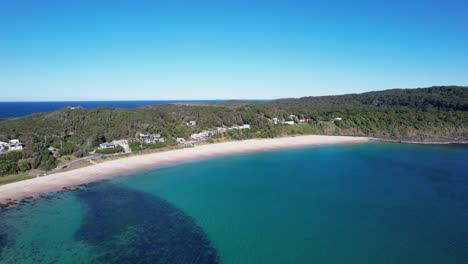 Perfect-Day-At-Boat-Beach---Seal-Rocks---Mid-North-Coast---New-South-Wales--NSW---Australia---Aerial-Shot