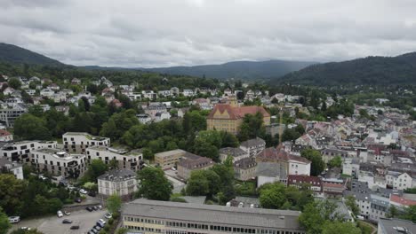 aerial cityscape of the spa town of baden-baden in germany