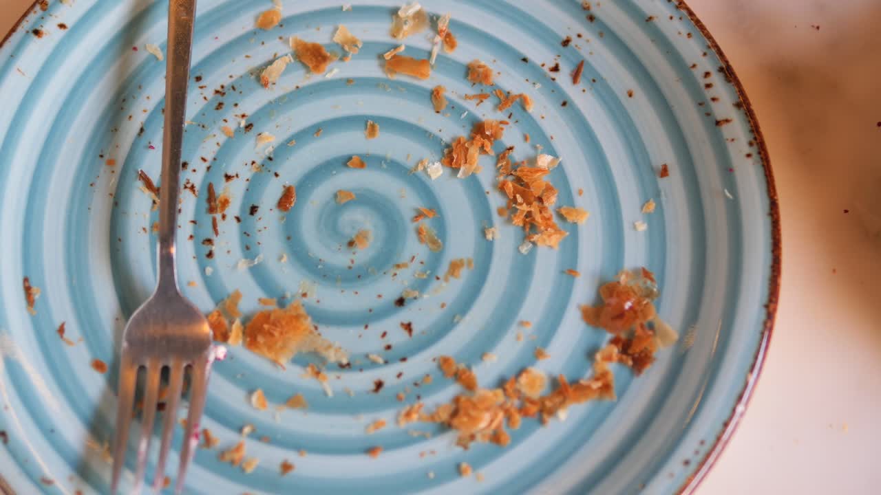Empty Plate with Pastry Crumbs