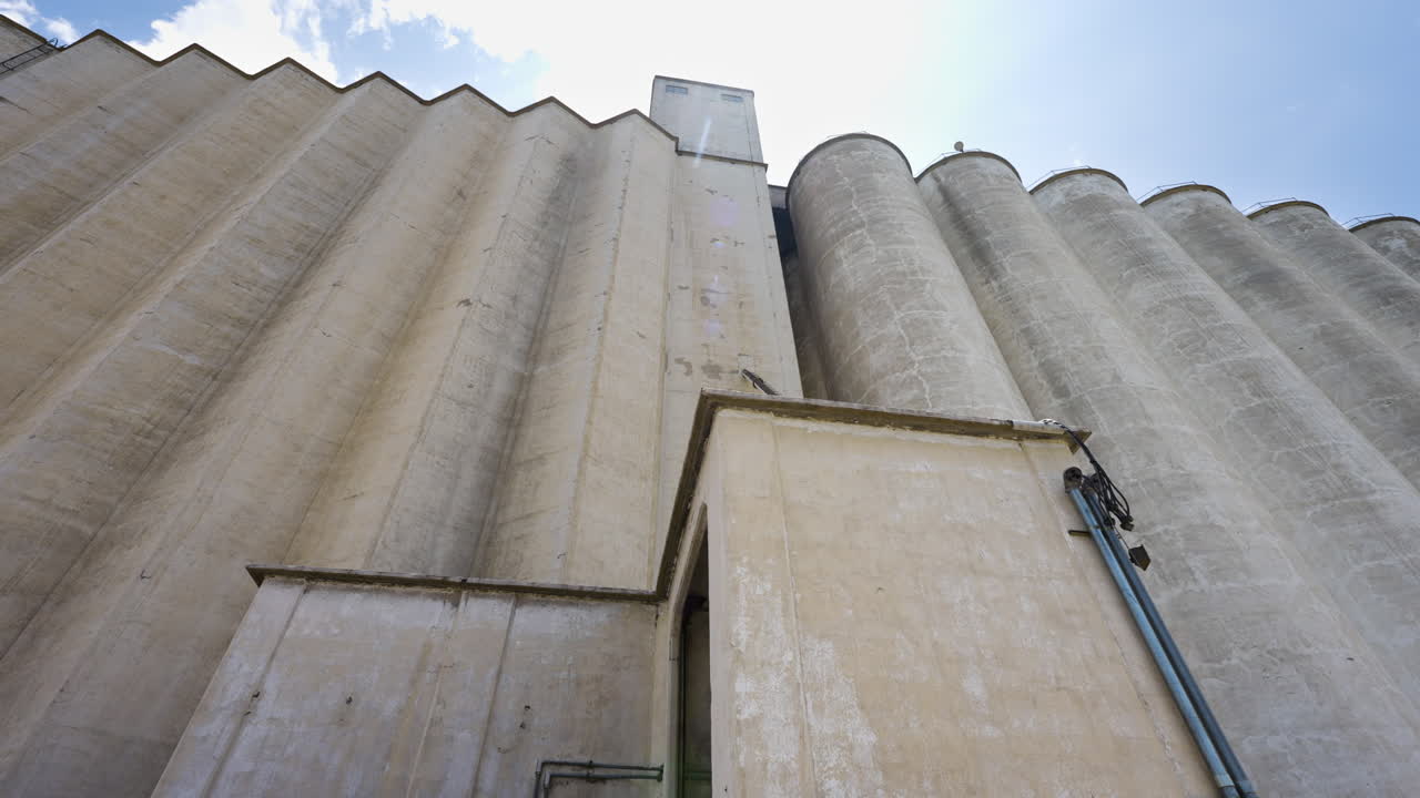 Exterior of a Grain Silo Facility