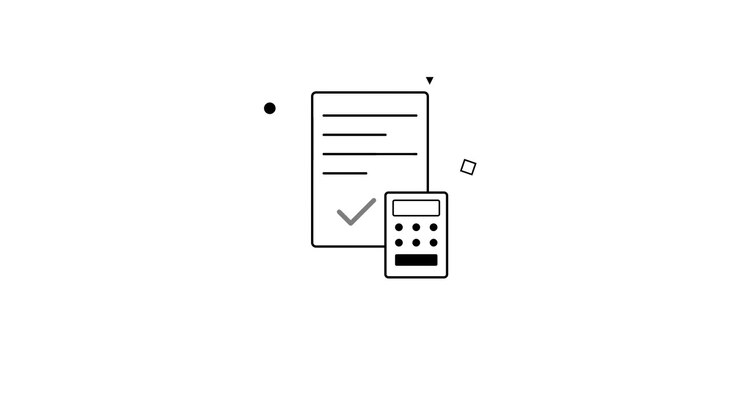 Animated Line Art of Document and Calculator with Checkmark