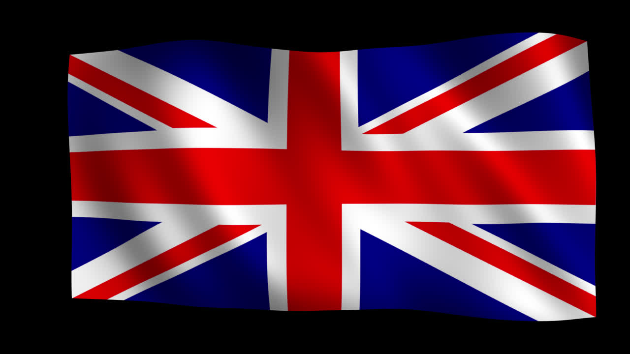 Bandiera Union Jack del Regno Unito che sventola
