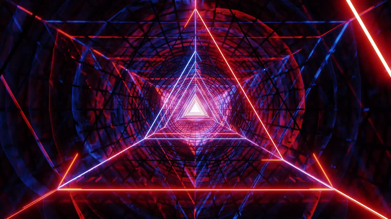 abstract glowig wireframe triangle design with dark abstract motion background 3d illustration live wallpaper visual vj loop