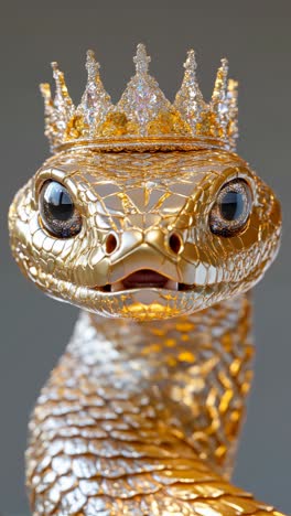 regal serpent with crown a stunning and alluring representation of golden majesty