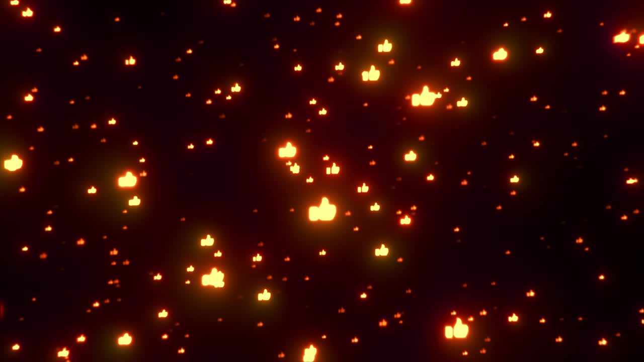 많은 엄지손가락의 애니메이션을 balck 배경에 같은 아이콘으로