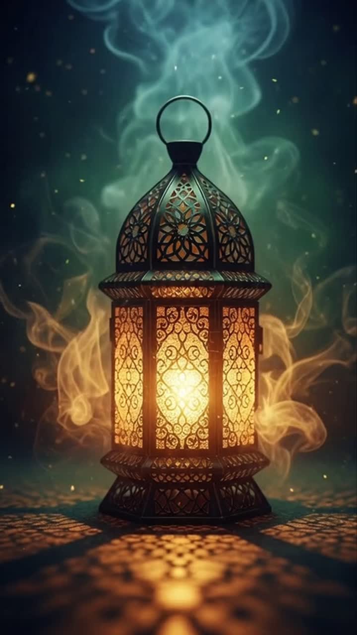 Lanterna del Ramadan luminosa che emette fumo sacro