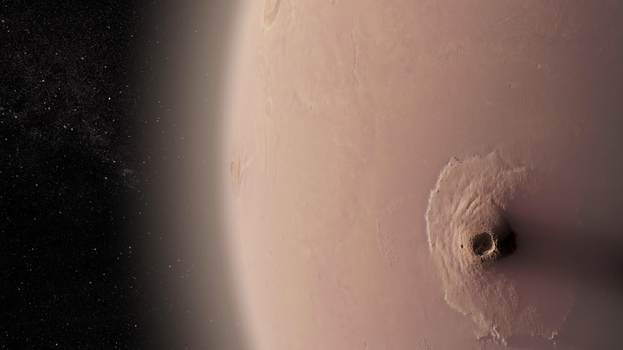 Mars Surface with Volcano
