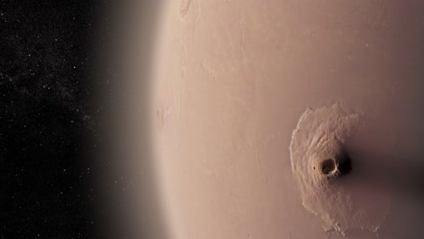 mars surface with volcano