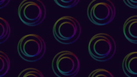 Vibrant rainbow lines in dynamic circular pattern on black background