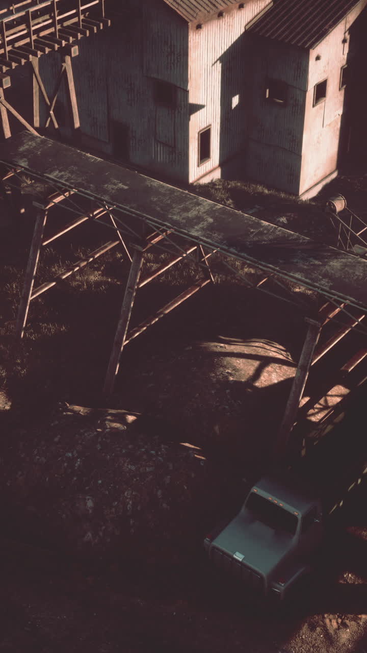 버려진 공장과 트럭