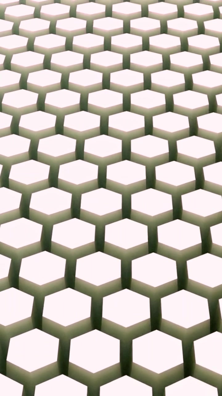Grade Hexagonal Branca Abstrata Movendo-se em um Loop Contínuo