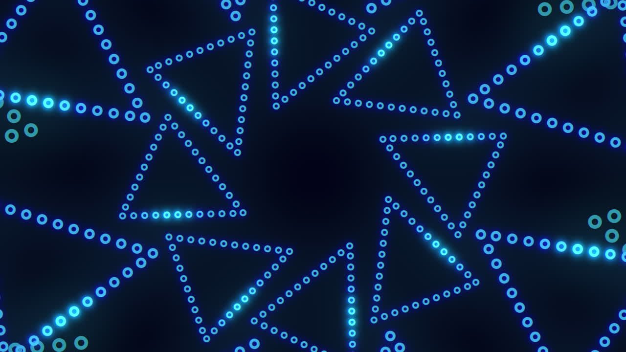 patrón de puntos azules de simetría geométrica sobre un fondo negro