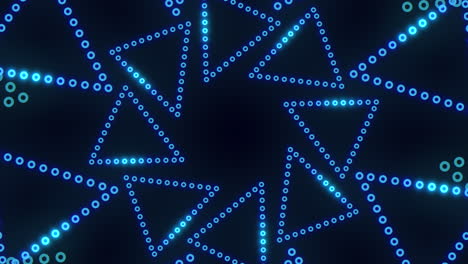 patrón de puntos azules de simetría geométrica sobre un fondo negro