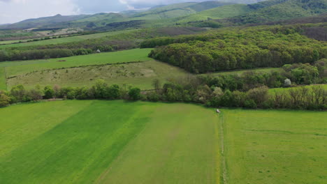 Landwirtschaft-Land-Drohnenansicht-Im-Sommer-Ungarn