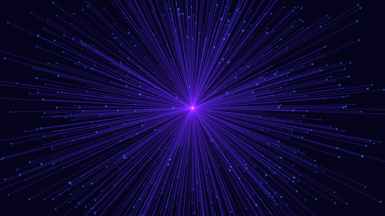 forma geométrica futurista con brillos de neón y líneas en una galaxia negra