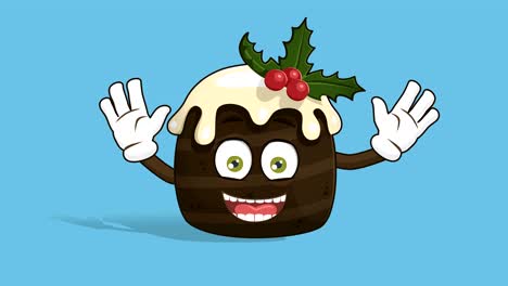 cartoon christmas cake happy rejoice with face animation alpha matte